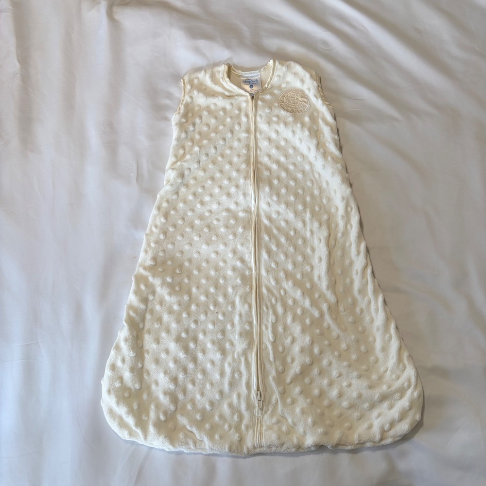 Halo SleepSack Wearable Blanket Cream Minky Dot Fleece Sleep Bag Small 0-6mo